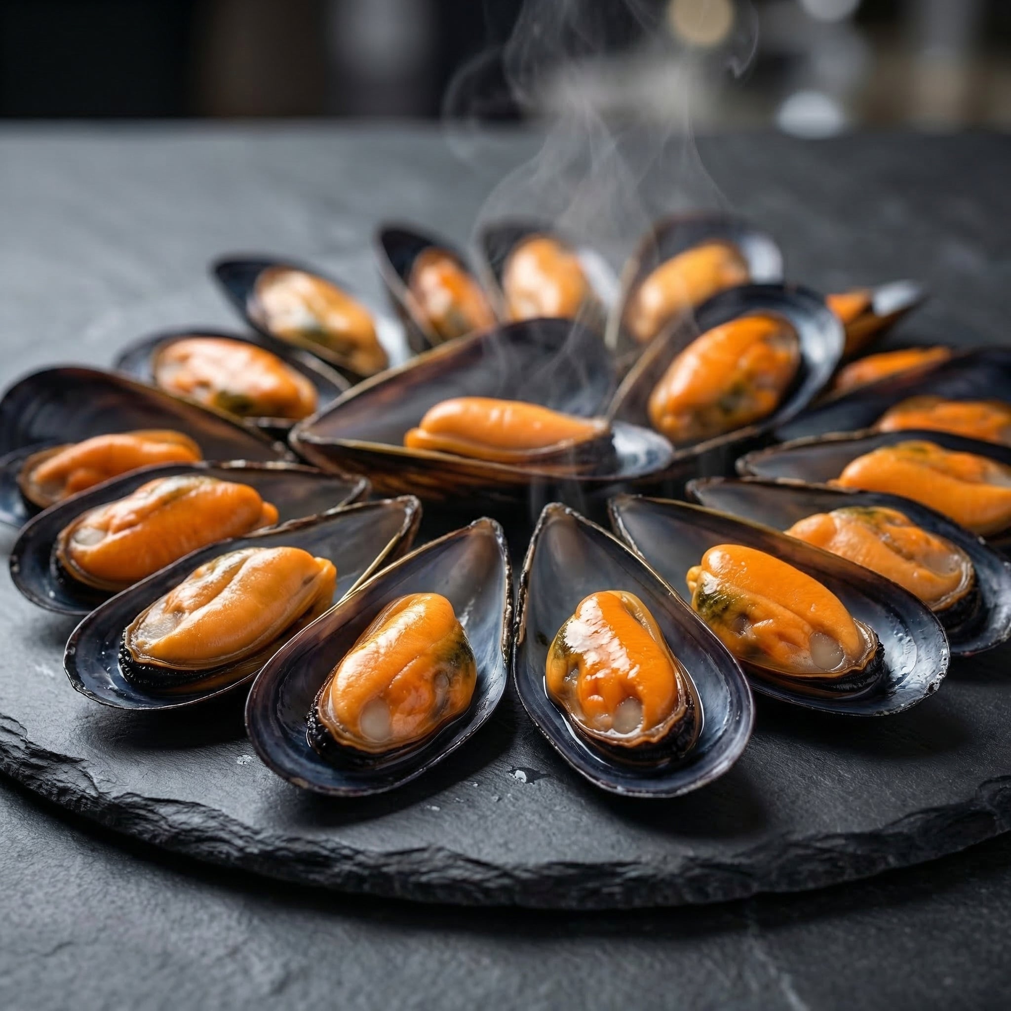 Frozen Blue Mussels in Half Shell – Rope Cultured