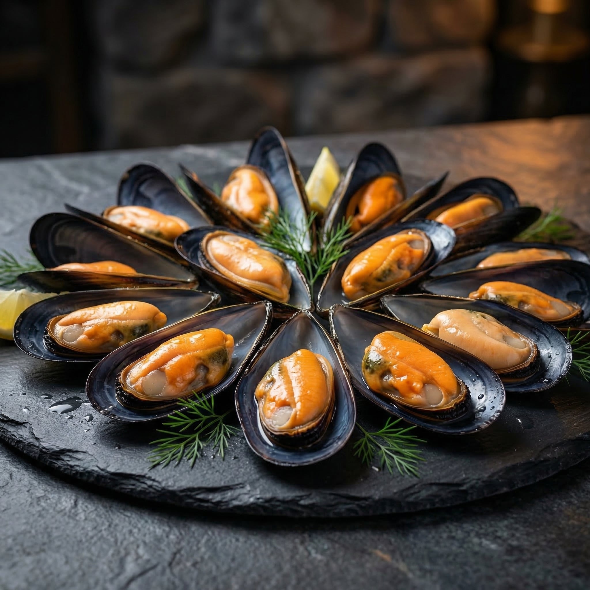 Frozen Blue Mussels in Half Shell – Rope Cultured